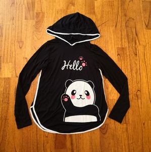 🌺 5/$25 Hello Panda Black Long Sleeve Top